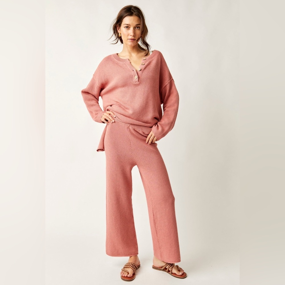 NWT Free People Hailee Sweater Set Rose Pink XS